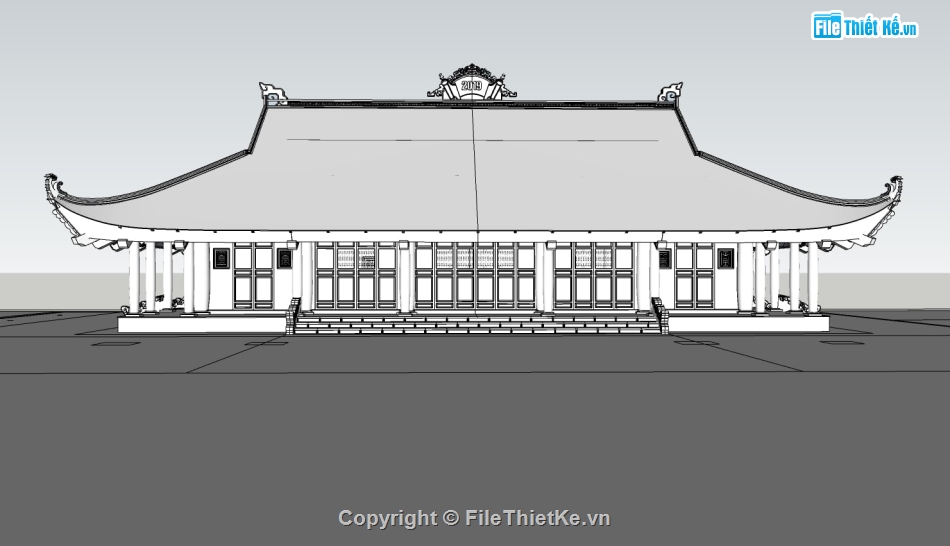 Nhà thờ họ  Su,3dsu Nhà thờ họ,Nhà thờ sketchup,File su Nhà thờ họ,Render nhà thờ họ